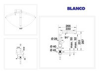 MEDIDAS MONOMANDO COCINA EXTRAIBLE MANDO IZQUIERDA LINUS-S BLANCO